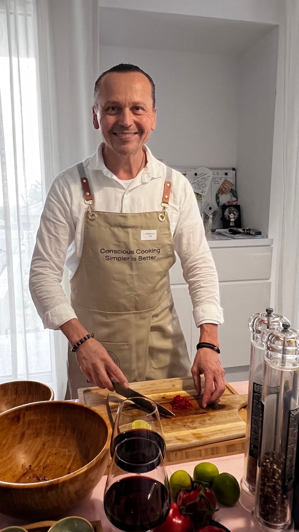 Preparing a simple meal with care